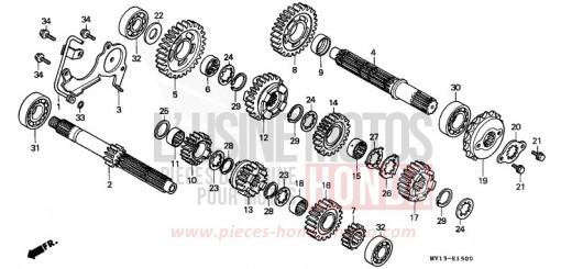 BOITE DE VITESSES XRV750Y de 2000